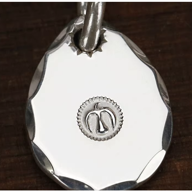 銀餅 點金 18K 22K 純銀 925 印花敲邊小吊墜-細節圖3