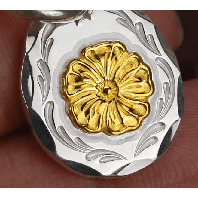 銀餅 點金 18K 22K 純銀 925 印花敲邊小吊墜-細節圖4