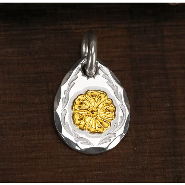 銀餅 點金 18K 22K 純銀 925 印花敲邊小吊墜-細節圖5