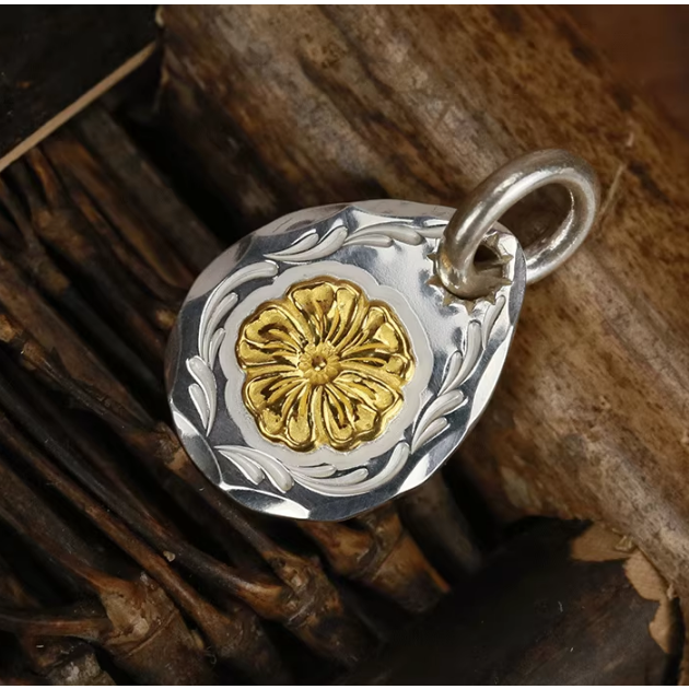 銀餅 點金 18K 22K 純銀 925 印花敲邊小吊墜-細節圖7