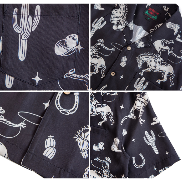 EL CAPITAL古巴領 夏威夷襯衫 星際牛仔 短袖美式復古襯衫-細節圖6