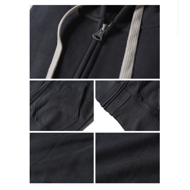 復刻 NON STOCK 500g RAGLAN ZIP HOODIE   美軍訓練連帽｜IDEAL 拉鍊‧雙縫V 片-細節圖2