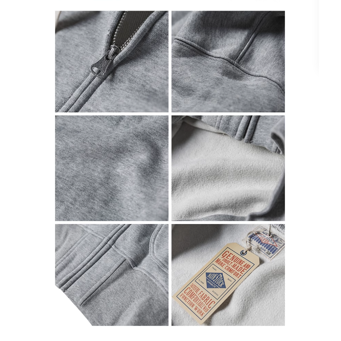 復刻 NON STOCK 500g RAGLAN ZIP HOODIE   美軍訓練連帽｜IDEAL 拉鍊‧雙縫V 片-細節圖3