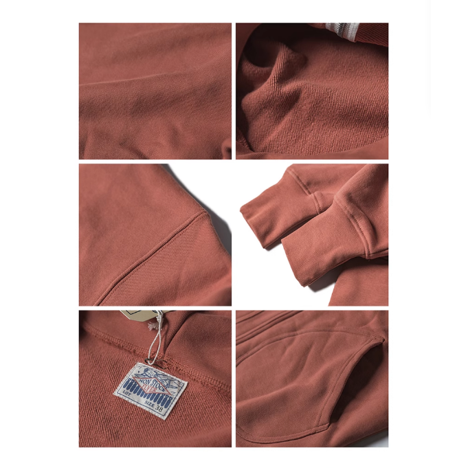 復刻 NON STOCK 500g RAGLAN ZIP HOODIE   美軍訓練連帽｜IDEAL 拉鍊‧雙縫V 片-細節圖4