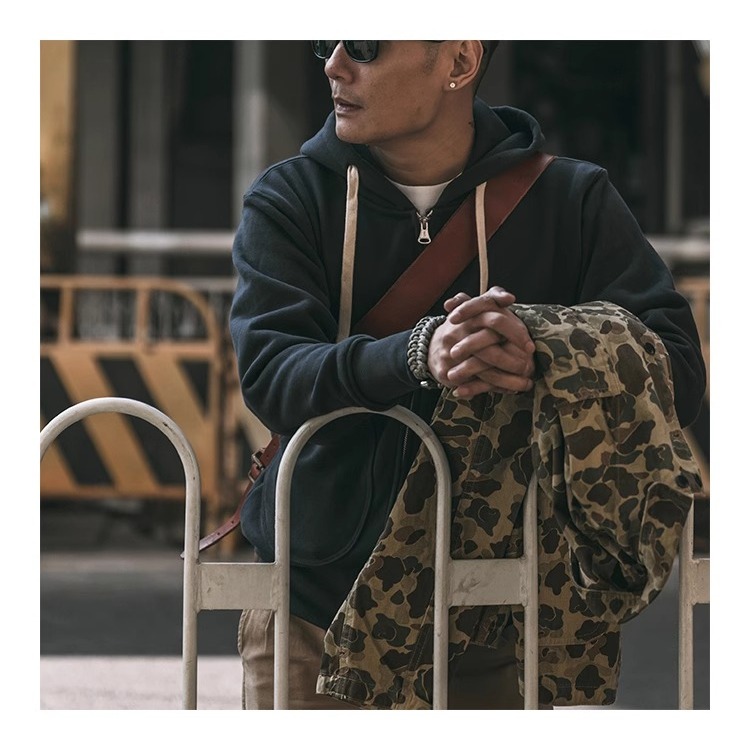 復刻 NON STOCK 500g RAGLAN ZIP HOODIE   美軍訓練連帽｜IDEAL 拉鍊‧雙縫V 片-細節圖6