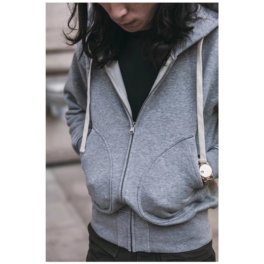 復刻 NON STOCK 500g RAGLAN ZIP HOODIE   美軍訓練連帽｜IDEAL 拉鍊‧雙縫V 片-細節圖10