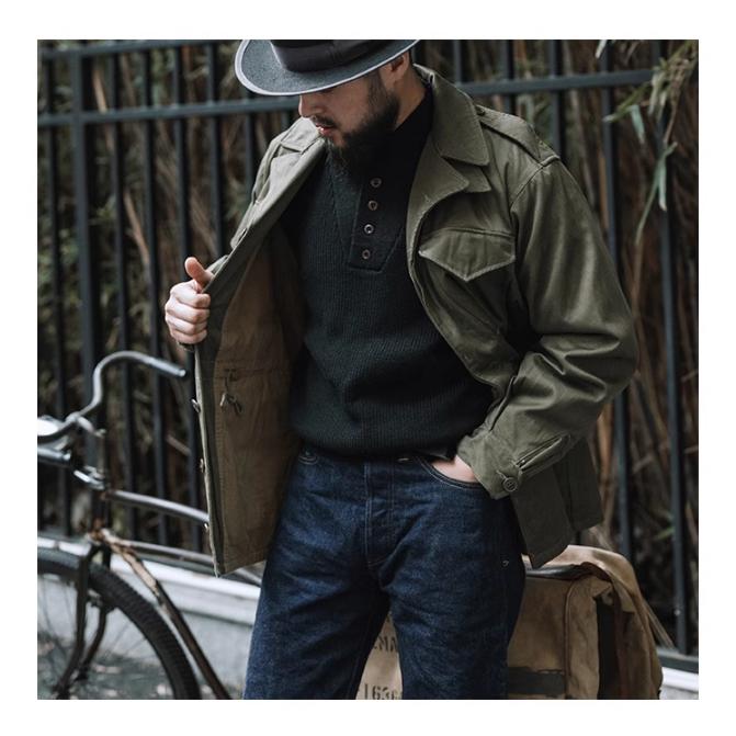 BRONSON HIGH NECK SWEATER  經典海軍高領羊毛混紡毛衣-細節圖4