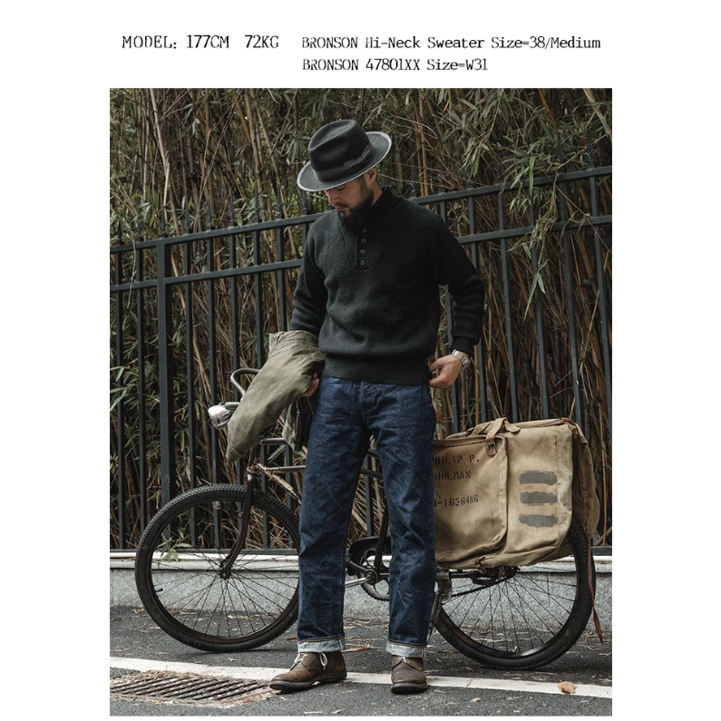 BRONSON HIGH NECK SWEATER  經典海軍高領羊毛混紡毛衣-細節圖7