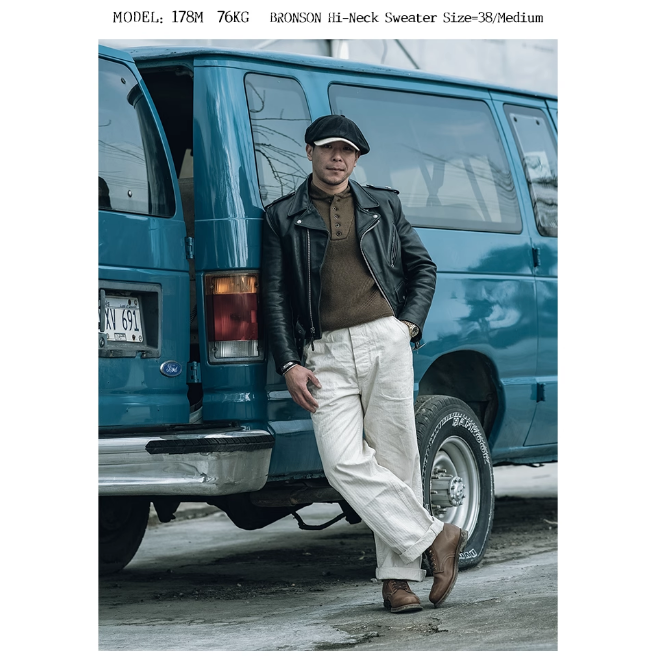 BRONSON HIGH NECK SWEATER  經典海軍高領羊毛混紡毛衣-細節圖11