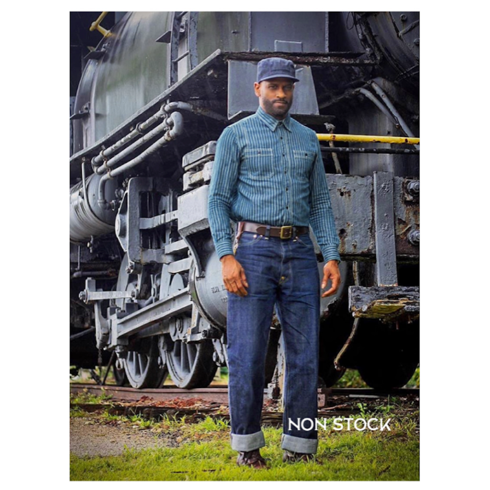 NON-STOCK FLYER 牛仔條紋長袖透氣孔工裝襯衫 40s Wabash vintage-細節圖10