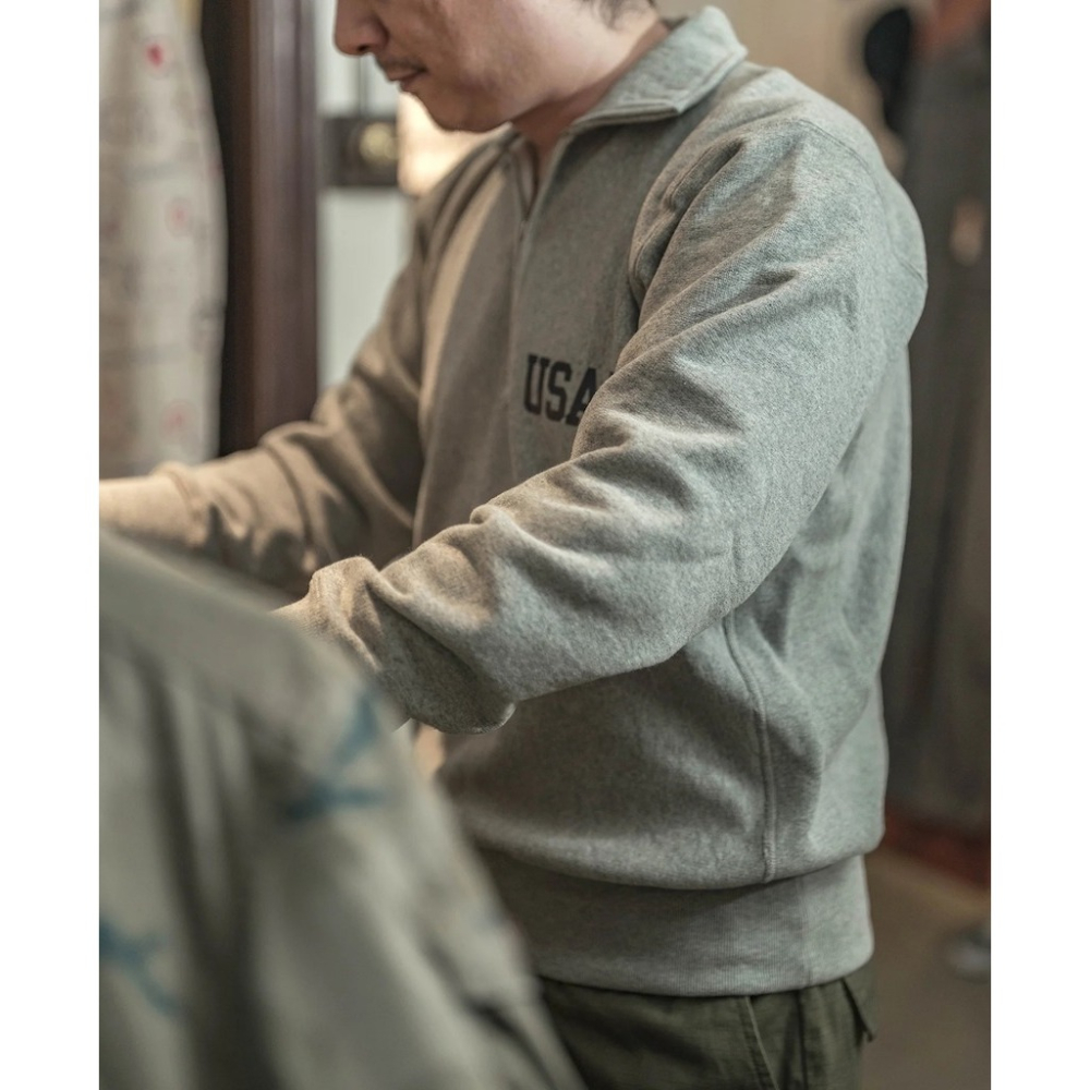 NON STOCK 復刻 1950s USAFA 反向編織半拉鍊衛衣 17.6oz Terry TALON 拉鍊-細節圖2