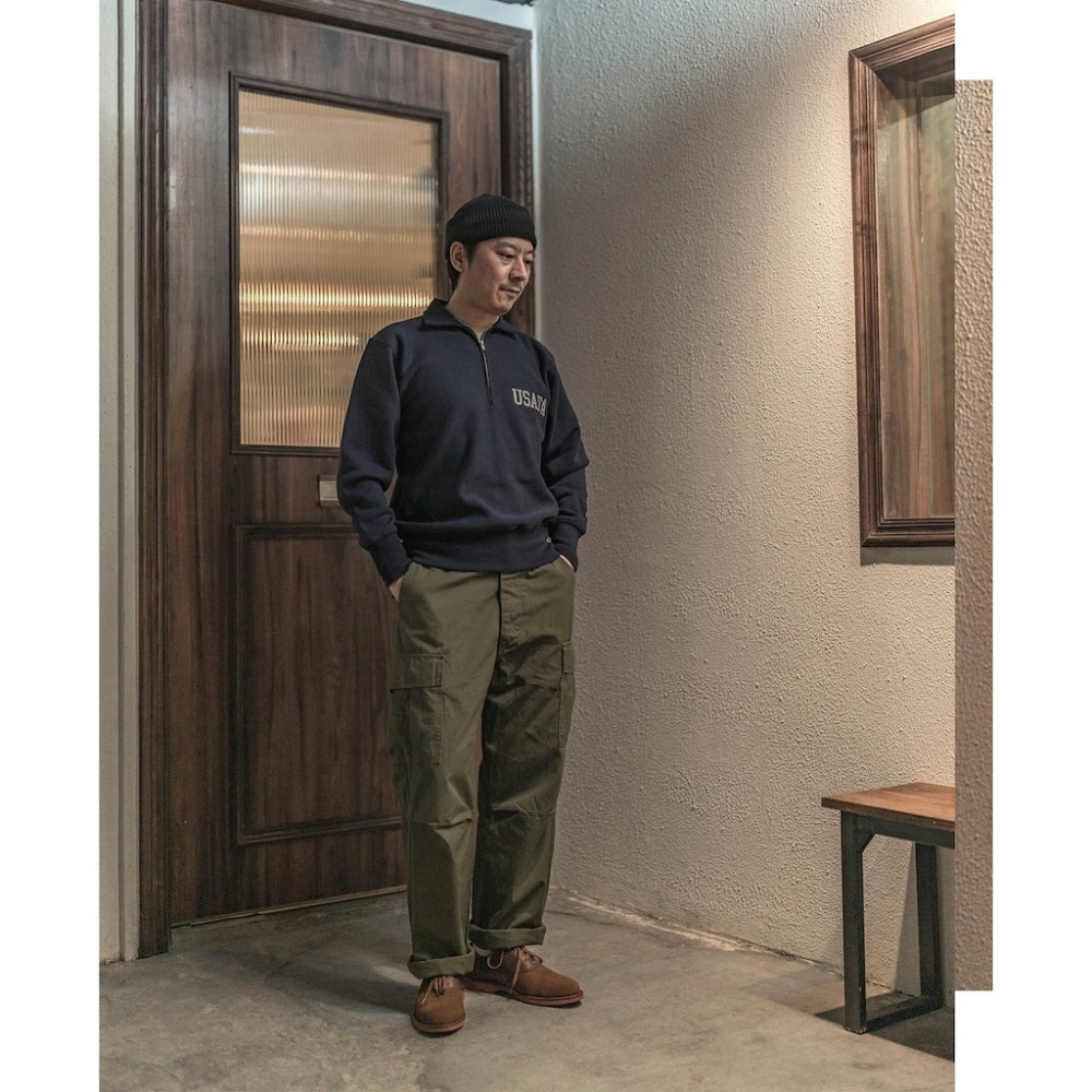 NON STOCK 復刻 1950s USAFA 反向編織半拉鍊衛衣 17.6oz Terry TALON 拉鍊-細節圖3