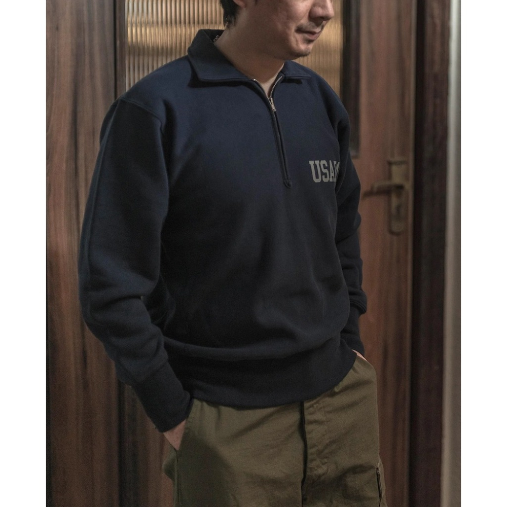 NON STOCK 復刻 1950s USAFA 反向編織半拉鍊衛衣 17.6oz Terry TALON 拉鍊-細節圖4