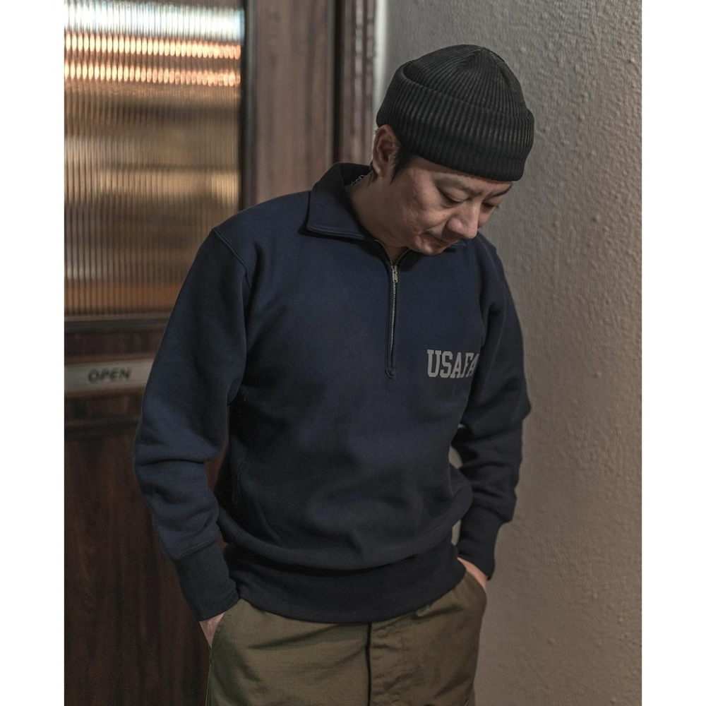NON STOCK 復刻 1950s USAFA 反向編織半拉鍊衛衣 17.6oz Terry TALON 拉鍊-細節圖5