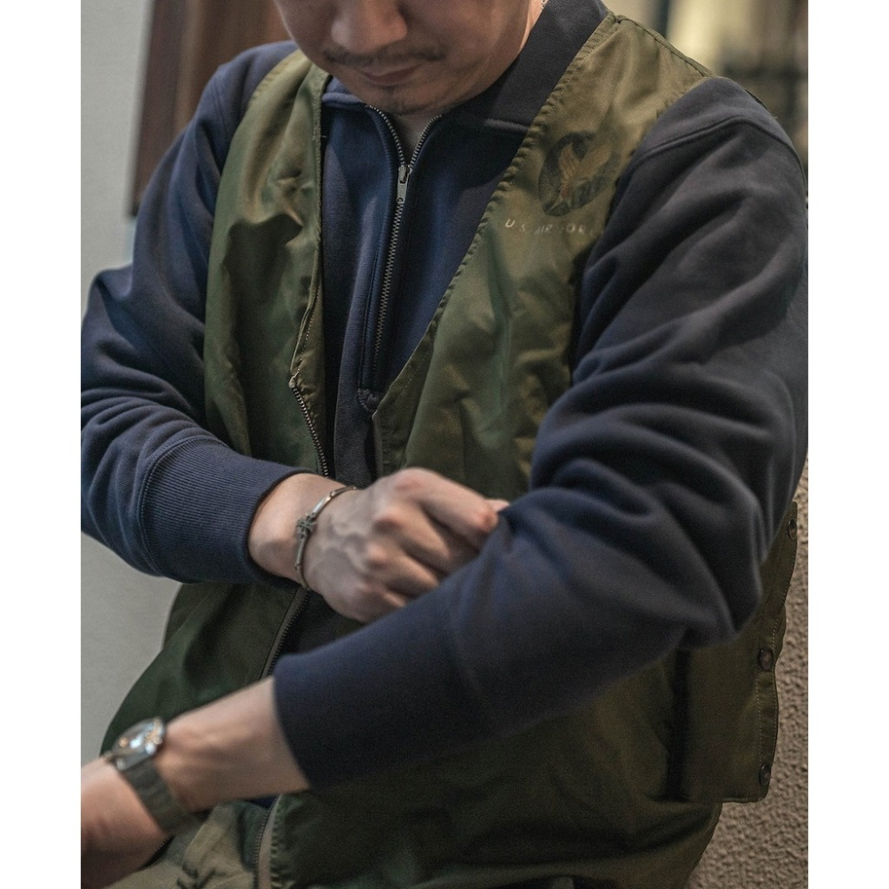 NON STOCK 復刻 1950s USAFA 反向編織半拉鍊衛衣 17.6oz Terry TALON 拉鍊-細節圖8