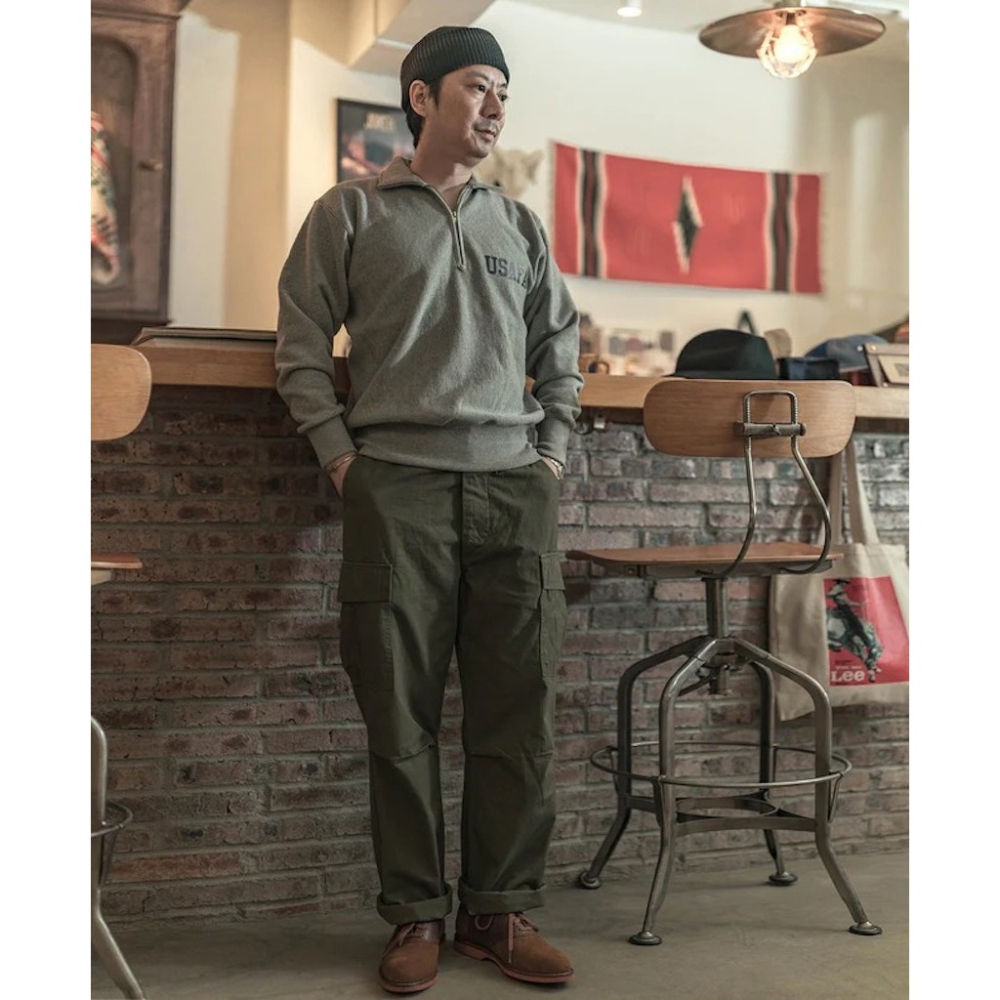 NON STOCK 復刻 1950s USAFA 反向編織半拉鍊衛衣 17.6oz Terry TALON 拉鍊-細節圖9