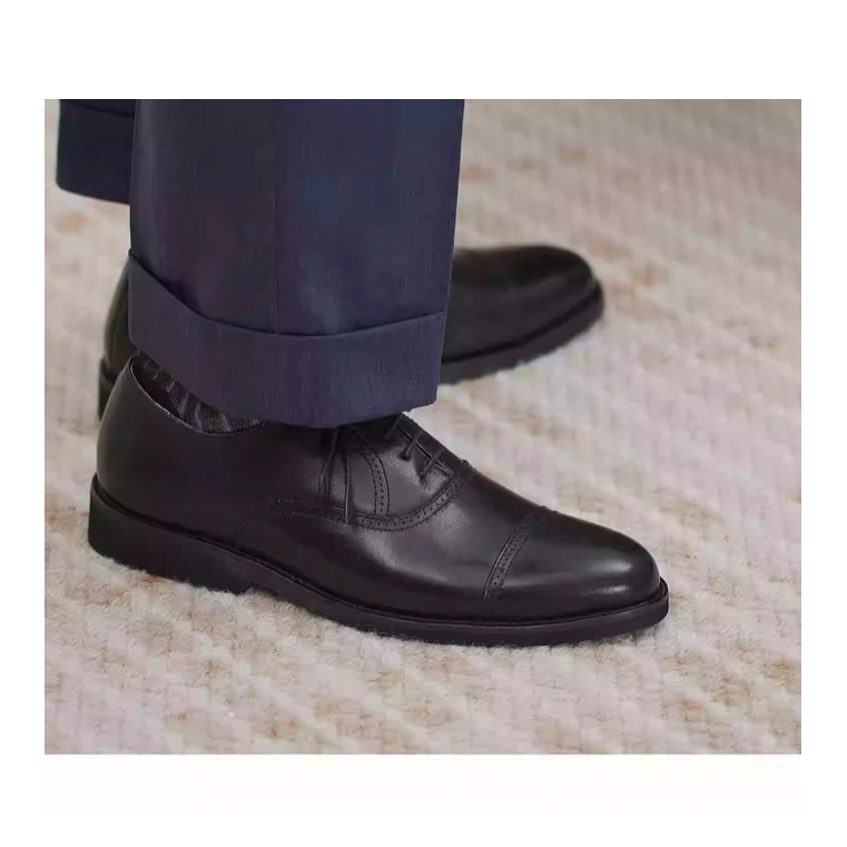 經典圓頭牛津鞋 CAP-TOE 打蠟頭層牛皮 豬皮內裡 冷凝橡膠成型大底 皮鞋 上班 紳士-細節圖5