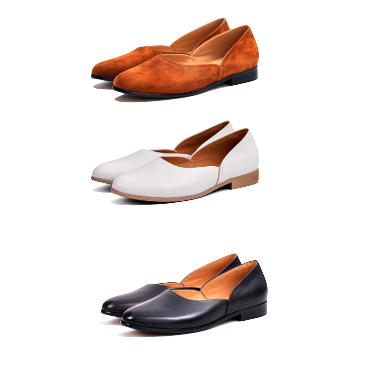  圓頭一腳蹬皮鞋 進口小牛皮鞋面 水染牛皮內裡 Blake 內縫 AMAFI SLIP ON-細節圖2