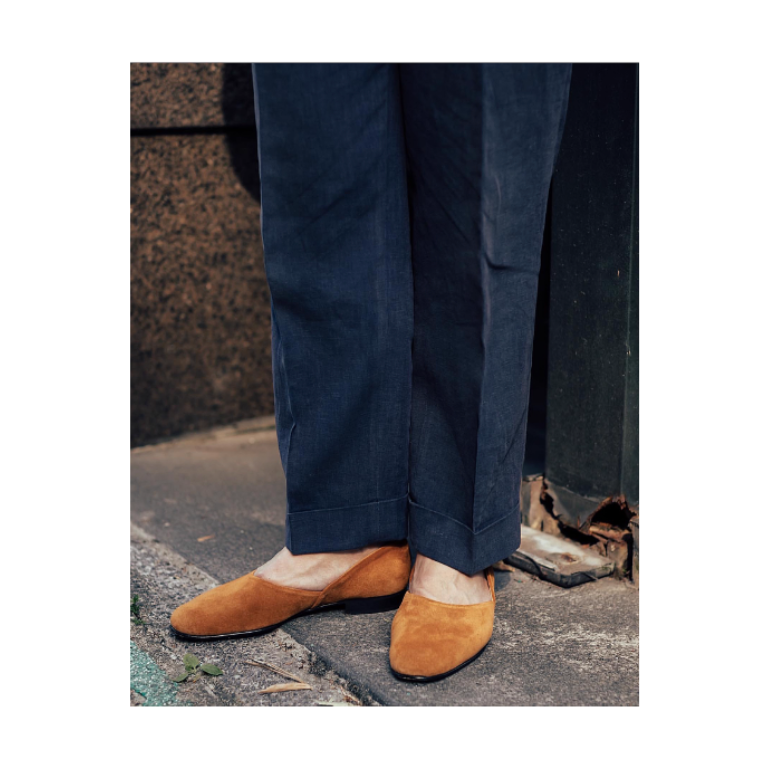  圓頭一腳蹬皮鞋 進口小牛皮鞋面 水染牛皮內裡 Blake 內縫 AMAFI SLIP ON-細節圖6