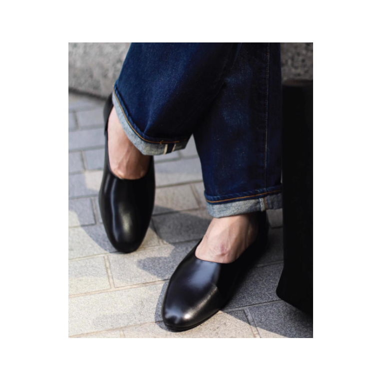  圓頭一腳蹬皮鞋 進口小牛皮鞋面 水染牛皮內裡 Blake 內縫 AMAFI SLIP ON-細節圖8