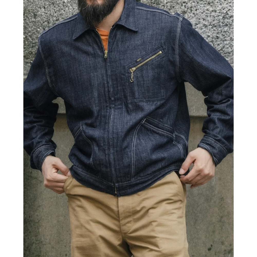 NON STOCK 1960s 復古拉鍊丹寧工裝外套 8oz Denim TALON Loose Fit 91-B-細節圖2