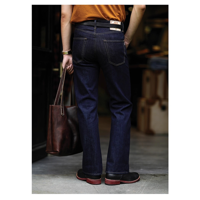 80S 經典復刻 EL CAPITAL 靛藍喇叭褲 牛仔褲 靛藍繩染 YKK 紅銅五金 中高腰 MBBCAR-細節圖2