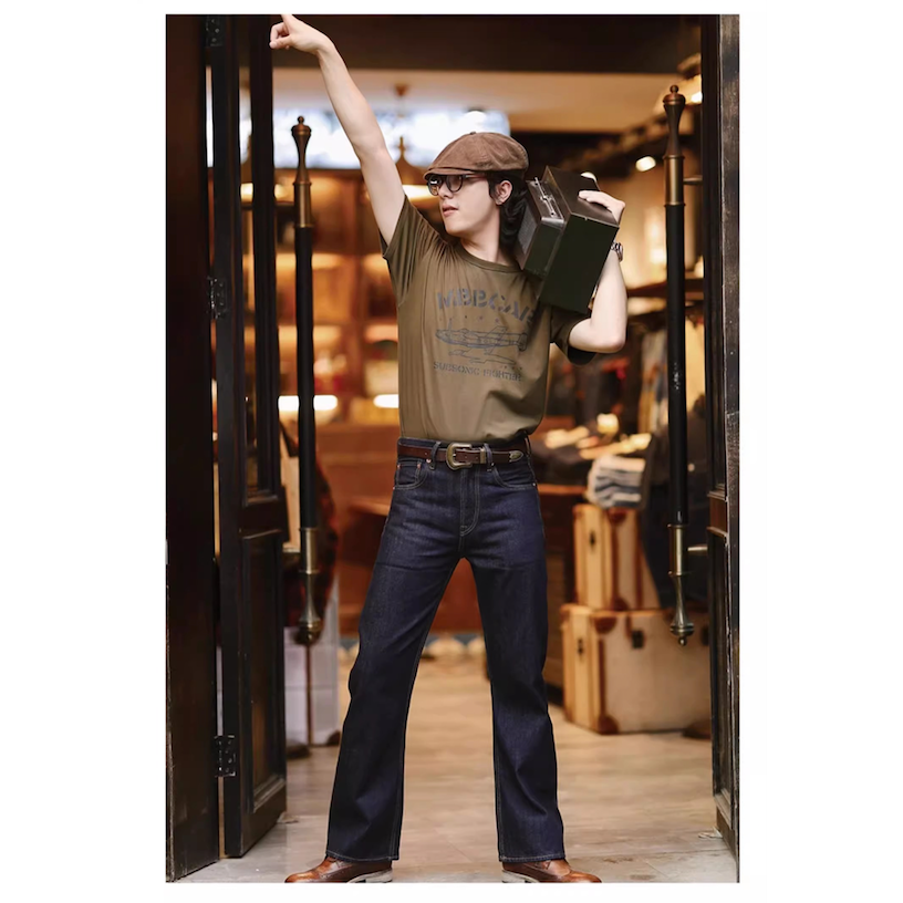 80S 經典復刻 EL CAPITAL 靛藍喇叭褲 牛仔褲 靛藍繩染 YKK 紅銅五金 中高腰 MBBCAR-細節圖4