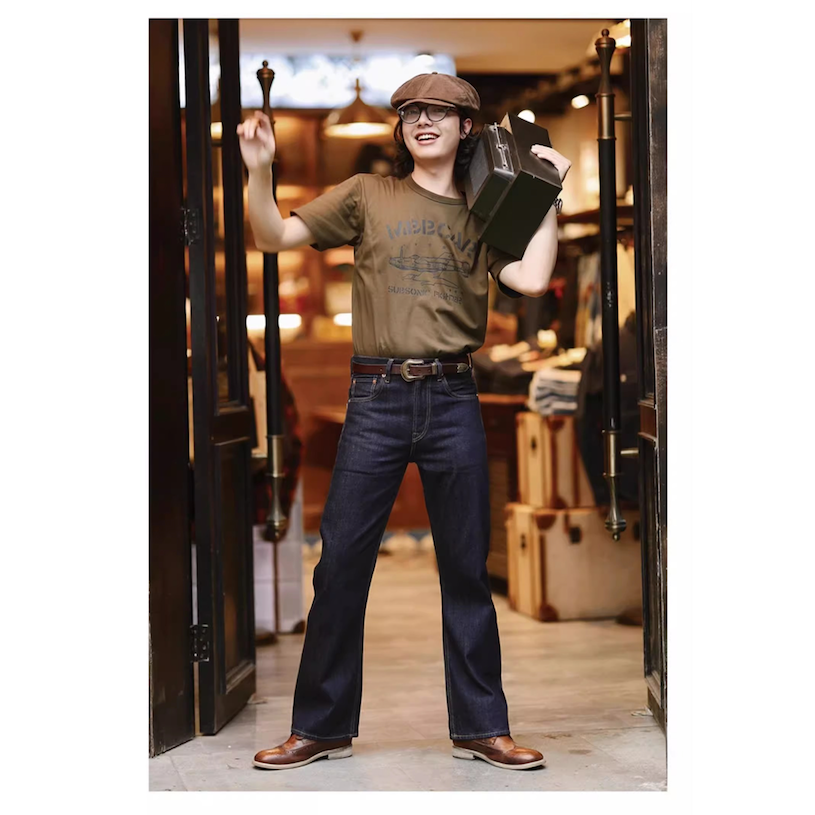 80S 經典復刻 EL CAPITAL 靛藍喇叭褲 牛仔褲 靛藍繩染 YKK 紅銅五金 中高腰 MBBCAR-細節圖6