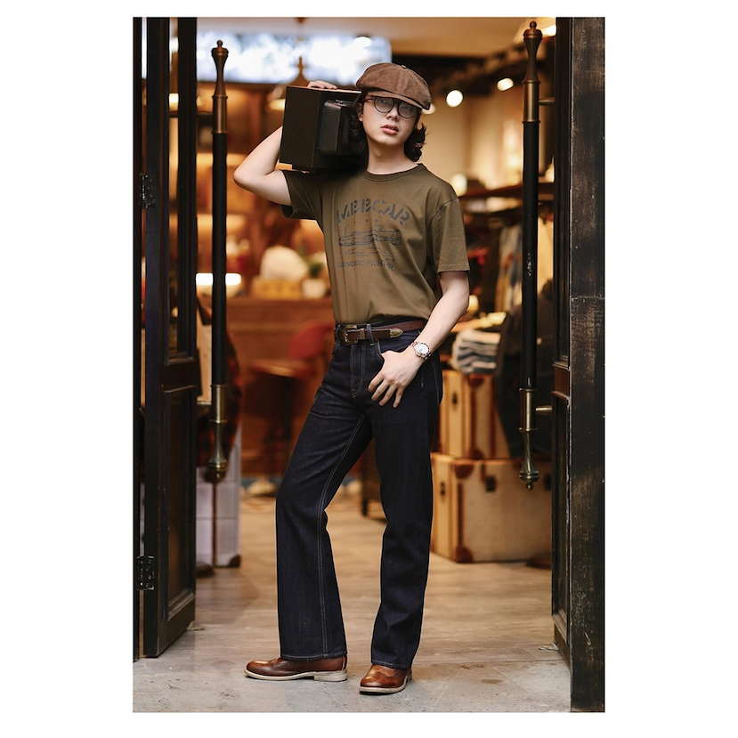 80S 經典復刻 EL CAPITAL 靛藍喇叭褲 牛仔褲 靛藍繩染 YKK 紅銅五金 中高腰 MBBCAR-細節圖8