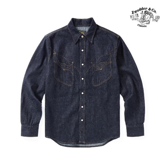 ZWODDER 原牛襯衫 官方脫漿版本 美式西部風格 男裝長袖 8oz one wash-細節圖8