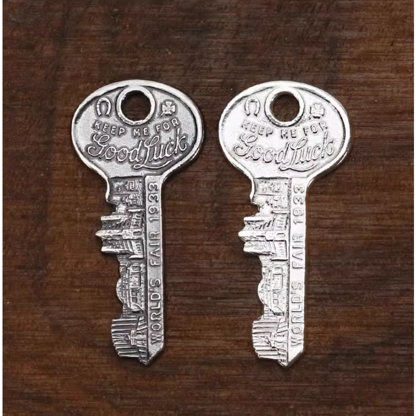 CHICAGO WORLD＇S FAIR 1933 KEEP ME FOR Good Luck 好運鑰匙 鑰匙圈925-細節圖2