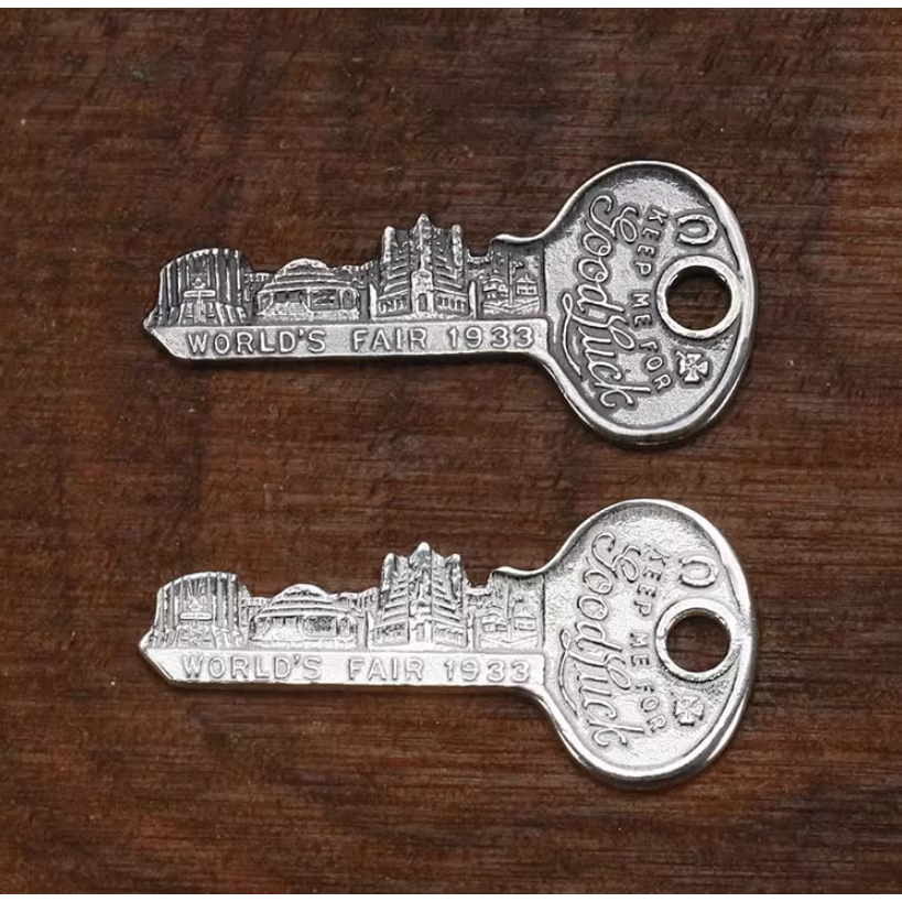 CHICAGO WORLD＇S FAIR 1933 KEEP ME FOR Good Luck 好運鑰匙 鑰匙圈925-細節圖3