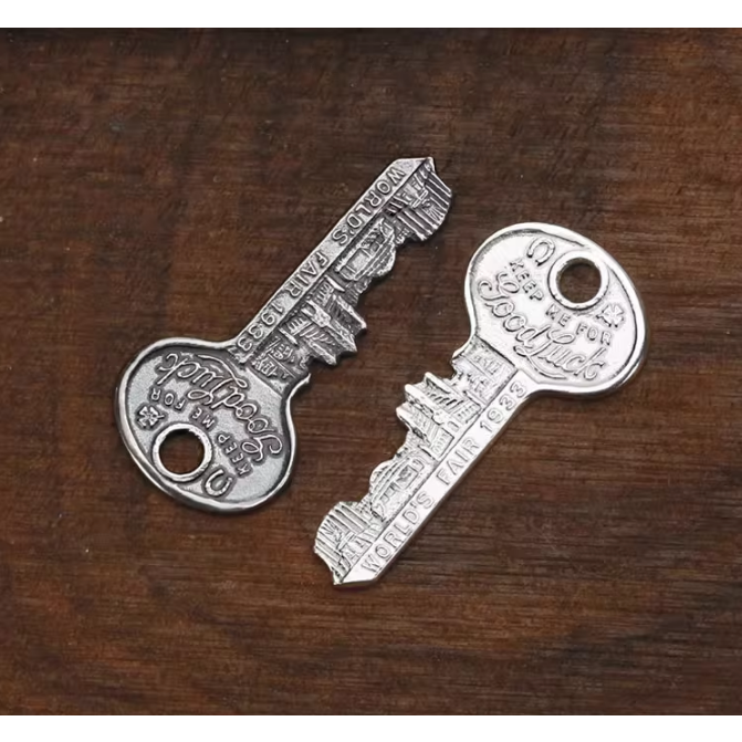 CHICAGO WORLD＇S FAIR 1933 KEEP ME FOR Good Luck 好運鑰匙 鑰匙圈925-細節圖4