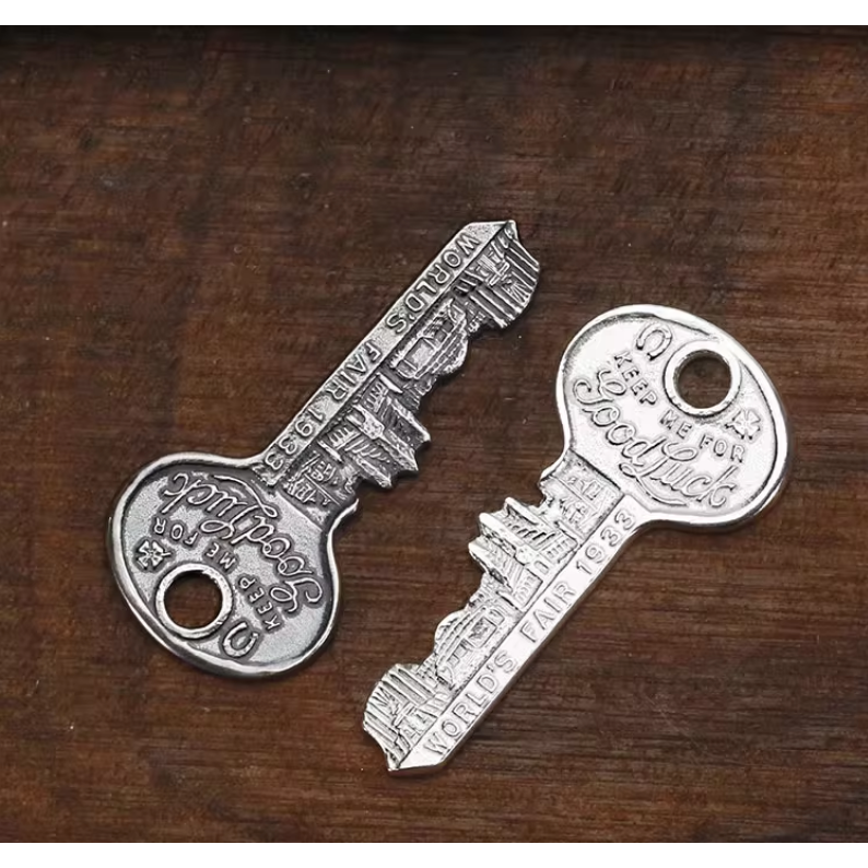 CHICAGO WORLD＇S FAIR 1933 KEEP ME FOR Good Luck 好運鑰匙 鑰匙圈925-細節圖7