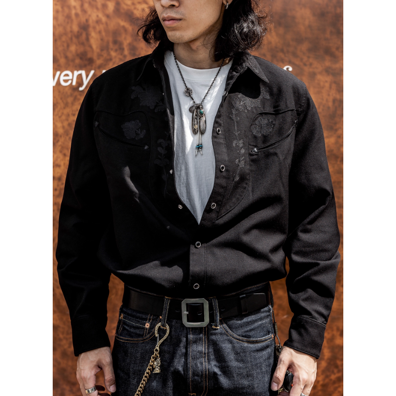 復刻 RODEO SHIRT Embroidered Western 西部襯衫 刺繡 音樂家系列 羊毛料 MUSICI-細節圖9