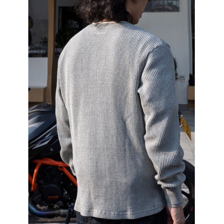 US NAVY WAFFLE HENLEY SHIRT 美國海軍 亨利領 WW2 華夫格 彈力纖維-細節圖6