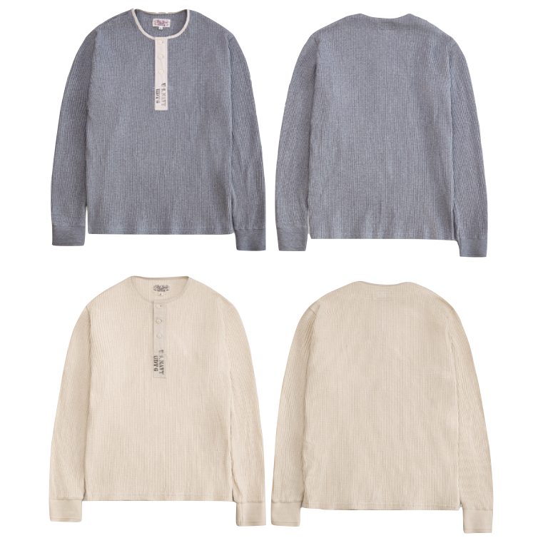 US NAVY WAFFLE HENLEY SHIRT 美國海軍 亨利領 WW2 華夫格 彈力纖維-細節圖11