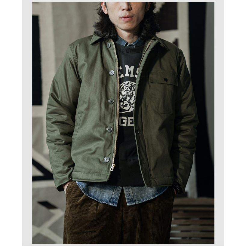 復刻 後期型 緞棉 竹節夾克 Final Version USN A-2 Deck Jacket-細節圖2