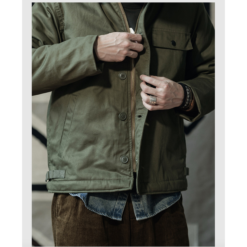 復刻 後期型 緞棉 竹節夾克 Final Version USN A-2 Deck Jacket-細節圖3