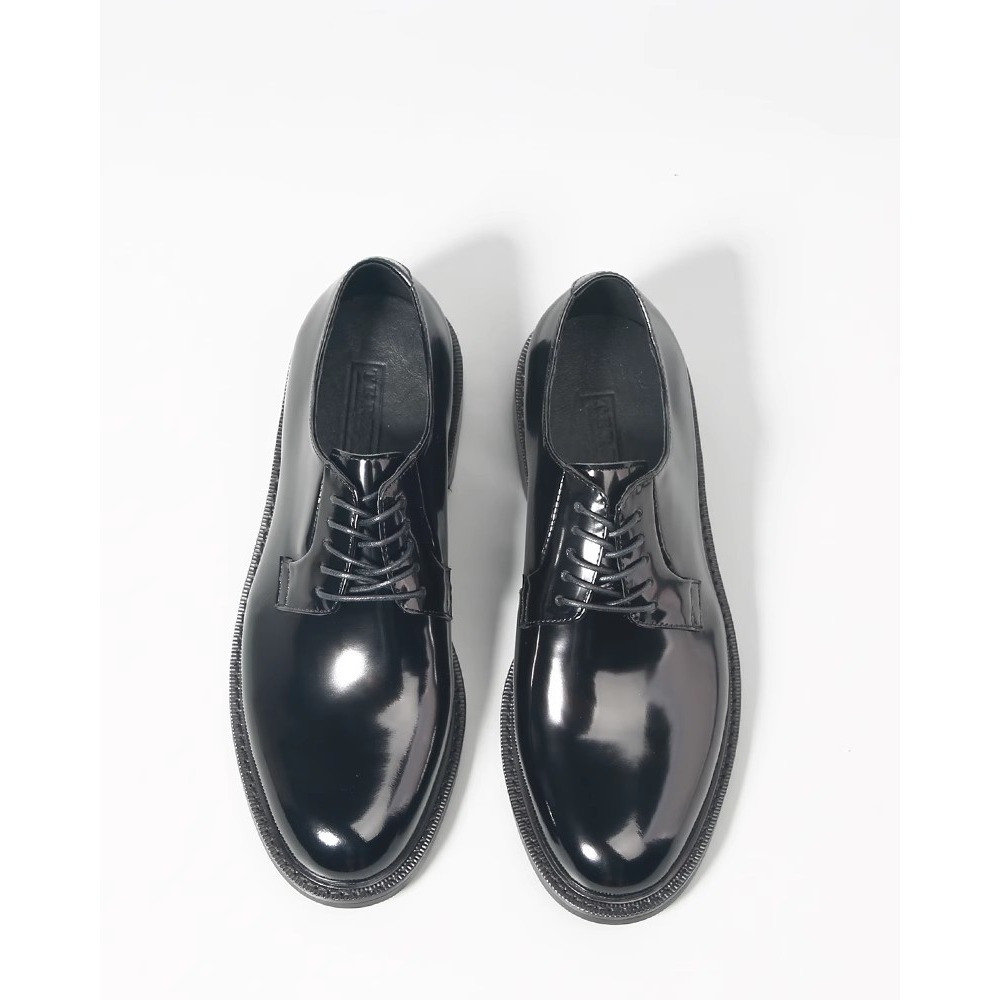 牛仔穿搭 Patent Leather Derby 皮鞋 德比鞋 BLACK 正裝皮鞋 增高 厚底-細節圖6