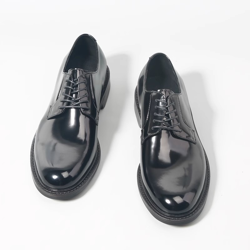 牛仔穿搭 Patent Leather Derby 皮鞋 德比鞋 BLACK 正裝皮鞋 增高 厚底-細節圖11