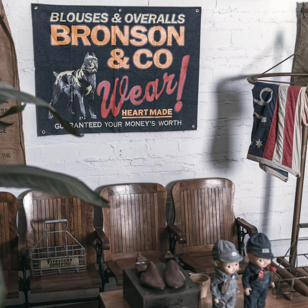 BRONSON DENIM BANNER 橫幅 店舖廣告 赤耳丹寧布 OVERALL-細節圖2