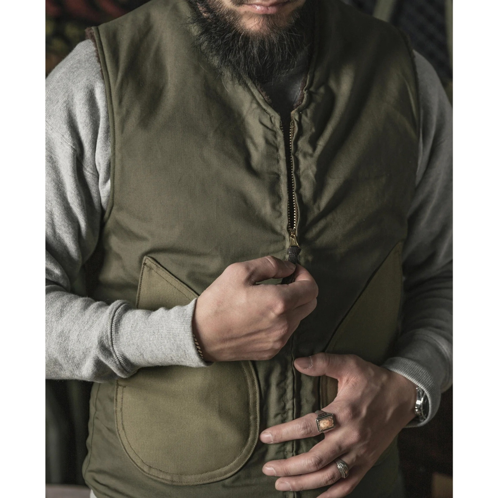 WWII USMC Pile-lined Vest 馬甲 背心 拉鍊背心 外套 類公發軍品-細節圖3