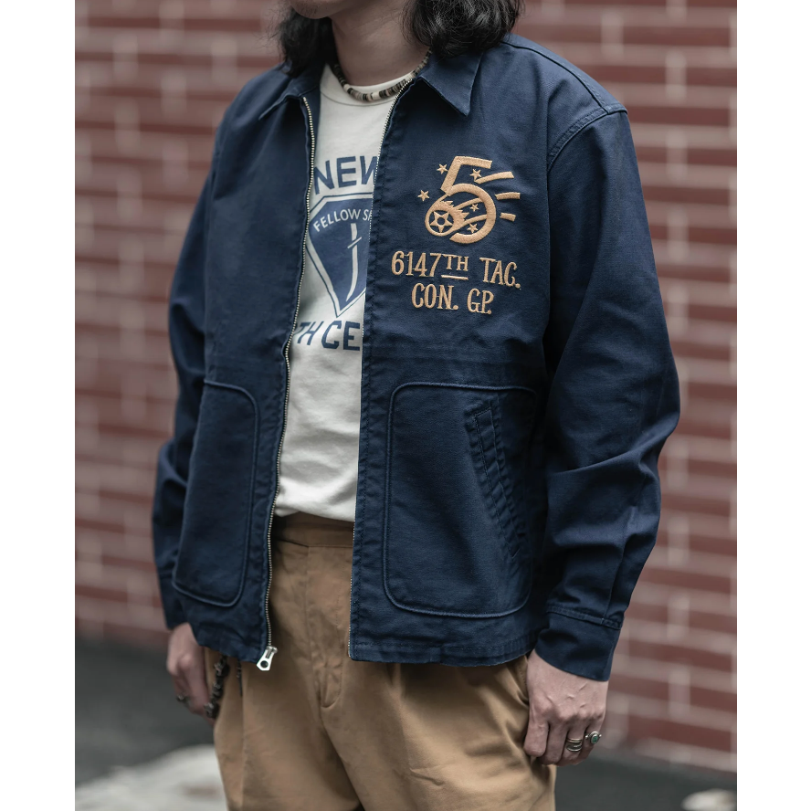 蚊子特攻隊 刺繡夾克 男士工裝外套 美式帆布 田島繡花機 Korean War 6147th TAG. CON. GP-細節圖5