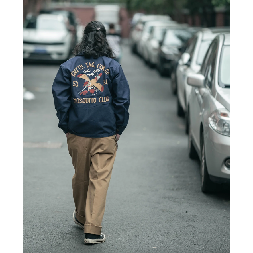 蚊子特攻隊 刺繡夾克 男士工裝外套 美式帆布 田島繡花機 Korean War 6147th TAG. CON. GP-細節圖7