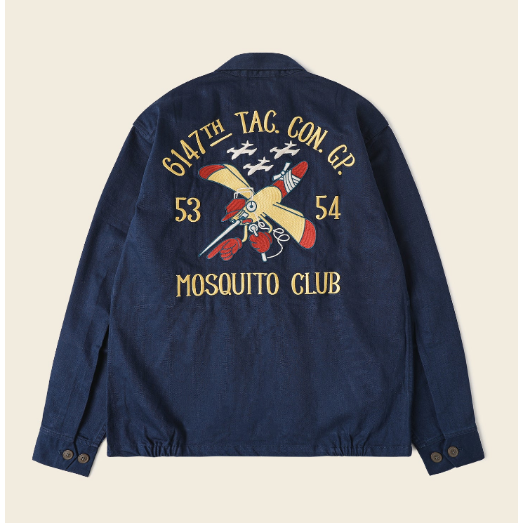 蚊子特攻隊 刺繡夾克 男士工裝外套 美式帆布 田島繡花機 Korean War 6147th TAG. CON. GP-細節圖8