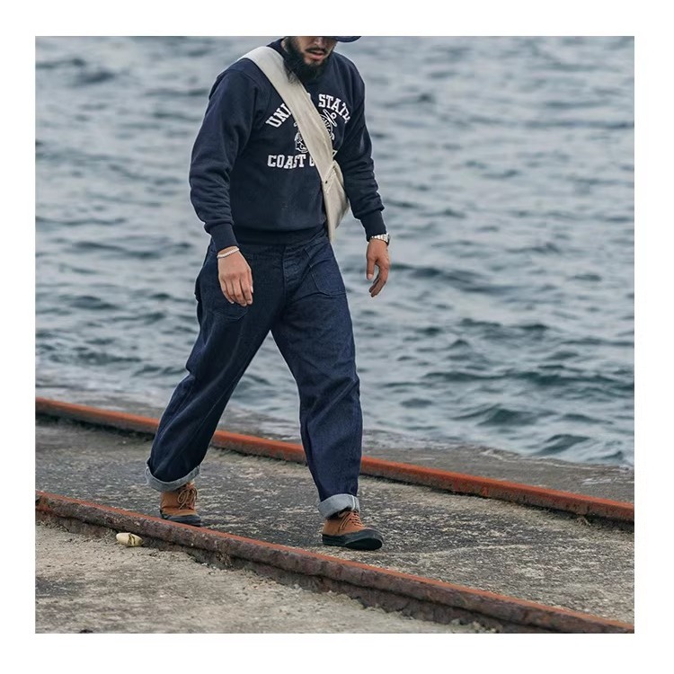 BRONSON 復刻 1917 初代 Dungaree 甲板工作褲 男士赤耳原色牛仔褲 10.5 oz-細節圖3