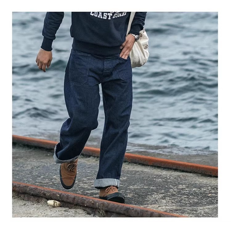BRONSON 復刻 1917 初代 Dungaree 甲板工作褲 男士赤耳原色牛仔褲 10.5 oz-細節圖4