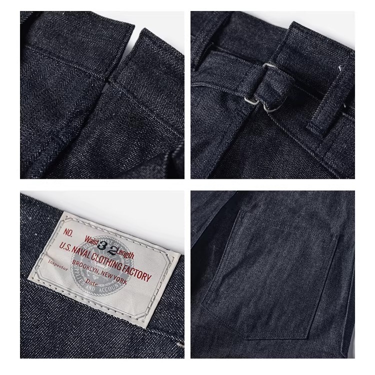 BRONSON 復刻 1917 初代 Dungaree 甲板工作褲 男士赤耳原色牛仔褲 10.5 oz-細節圖9