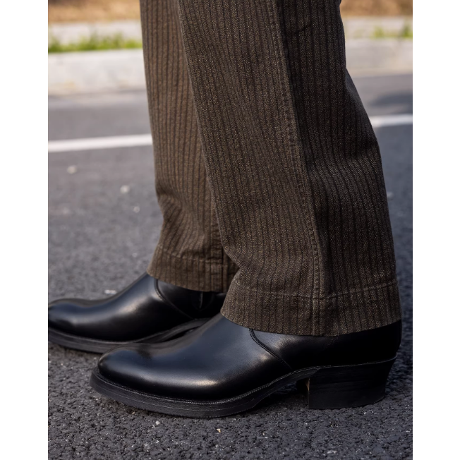 極美品 50s double 泥染胡椒鹽 工裝褲 長褲 美式工裝 紳士正裝-細節圖6